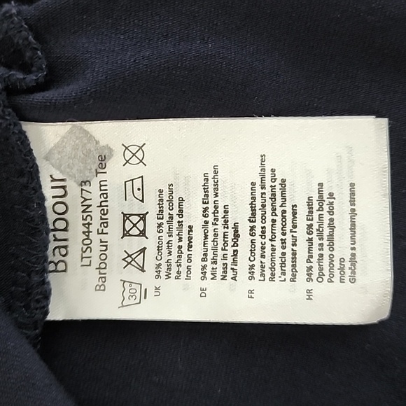 BARBOUR‎ Fareham Navy Long Sleeve T-Shirt Size 6 - Picture 9 of 9